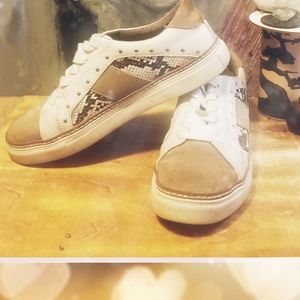 Snakeskin Suede Crown Vintage Sneakers Preowned